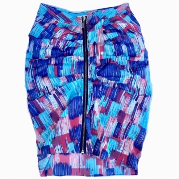 Abstract brushstroke zippered skirt - Picture 1 of 10